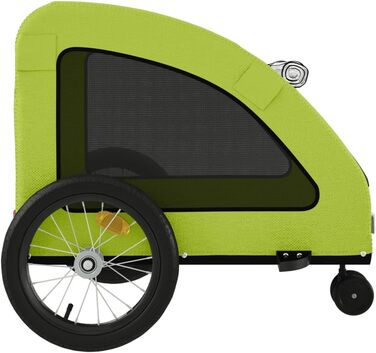 Фургон для собак Fasba: велосипедний причіп для тварин з відбивачами, прапором, зелений, 63,5 x 124,5 x 66 см