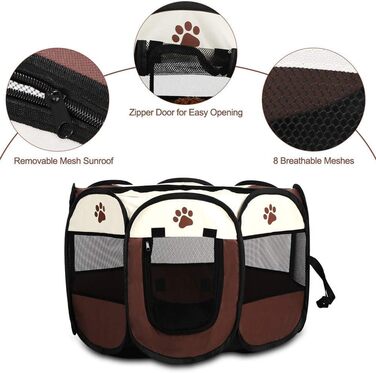Клітка-загон для тварин, портативна клітка для собак, кроликів, котів. З тканини Oxford 600D для використання в приміщенні та на вулиці