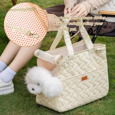 Транспортна сумка для собак та котів до 5 кг: дихаюча, складана переноска з ременем безпеки та кишенями, м'яка переноска для вигулу, подорожей, авто (41x30x18 см)