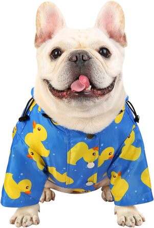 Дощовик для собак HDE, двошаровий, на блискавці, з капюшоном, розмір 3XL (M, блакитний)