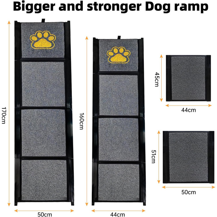Східці для собак DOKKOME 160 см: Автомобільна рамка для великих собак, стабільна, з антиковзким килимком