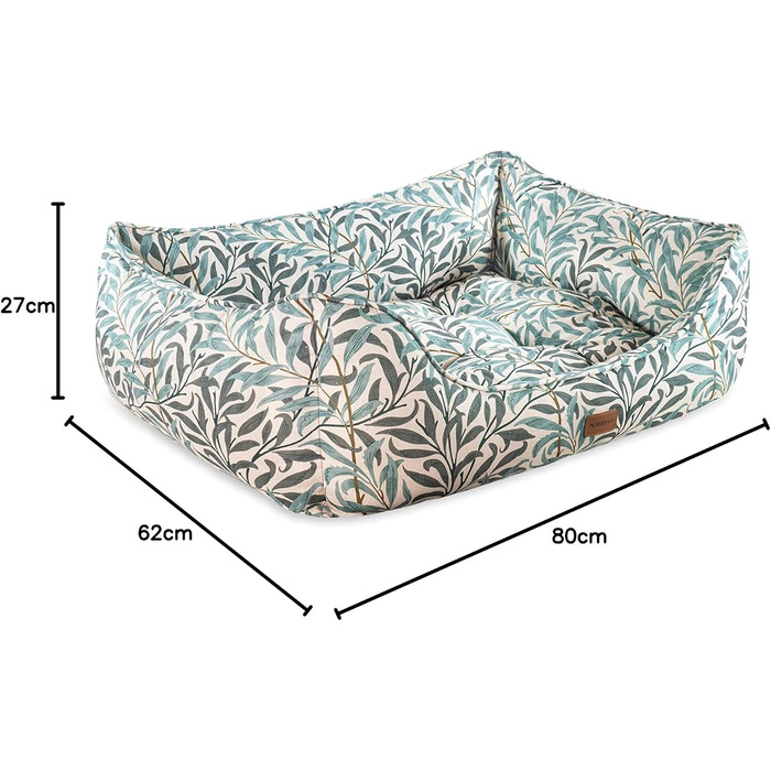 Клітка-ліжко для собак Rosewood x Morris & Co. велика, з принтом William Morris, з неслизьким дном, миється