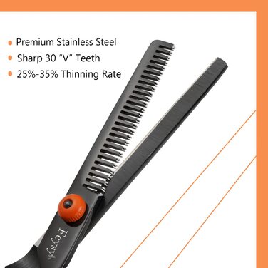 Професійний набір перукарських ножиць для стрижки та філірування: 11 штук, золото (оранжево-чорний)