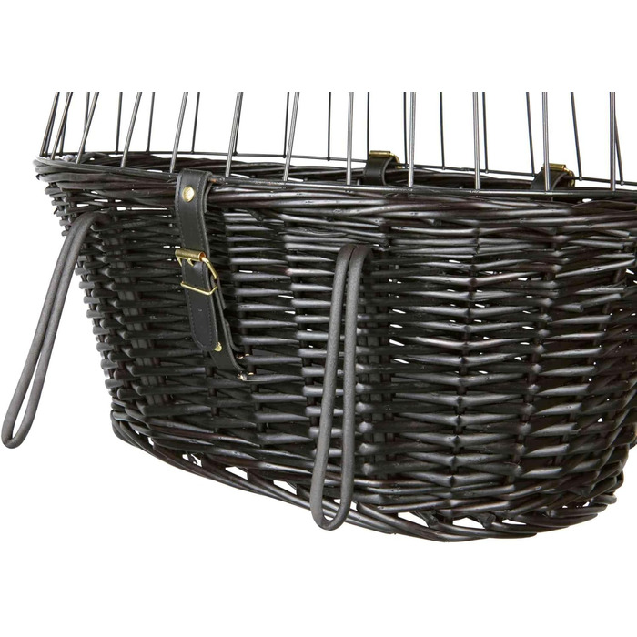 Корзина для собак TRIXIE на велосипед, до 5 кг, 50x41x35 см - плетена корзина для велосипеда на кермо, з штучним плетінням, пластикова сітка, 2818