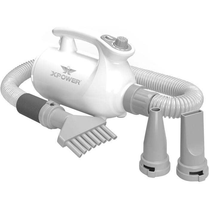 XPOWER Dog Vacuum & Dryer - Фен-пилосос для собак та інших тварин, видалення шерсті, тиха та безпечна догляд, комплект для всіх порід