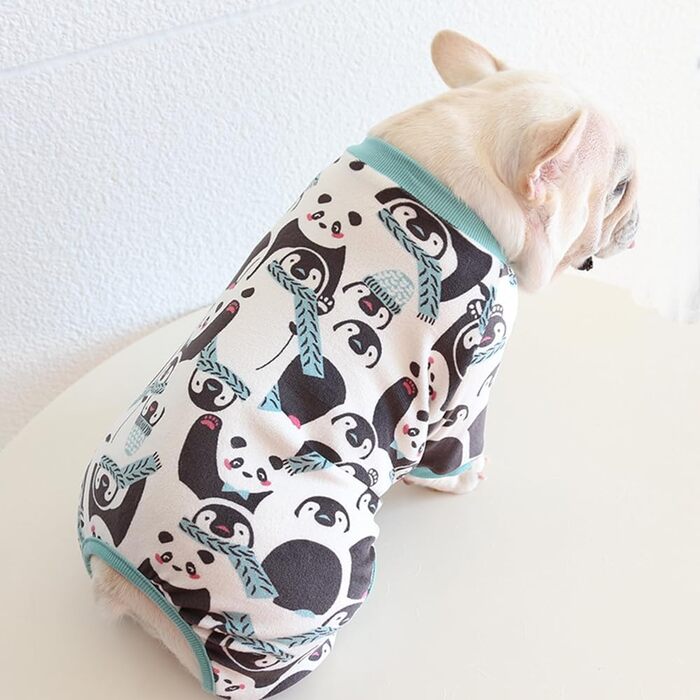 Піжама для собак YRRYGMN, тепла та м'яка, осінь-зима, комбінезон для мопсів та інших порід, костюм для котів, цуценят, маленьких та середніх собак (світло-коричневий, XL: довжина спини 35–39 см) (світло-зелений, S: довжина спини 29-32 см)