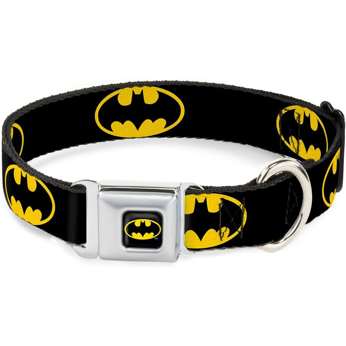 Нашийник для собак Buckle Down з пряжкою-ременем безпеки, Batman, ширина 2,5 см, на шию 38-66 см, розмір L