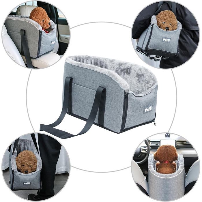 Автокрісло для собак, котів та дрібних тварин. Портативне автоліжко для собак та котів. Зручне автокрісло-підлокітник для тварин. Легко миється.