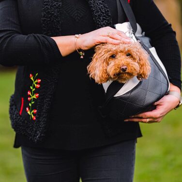 Сумка-переноска для собак та котів Boutique Zoo - L, до 12 кг (штучна шкіра, чорно-біла)