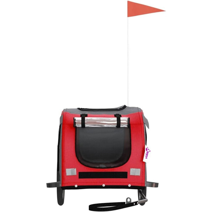 Фарм-причіп для собак Tidyard, 45 кг, з відбивачами, Oxford тканину та залізом (133,5 x 69 x 73,5 см, червоний та сірий)