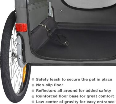 DOGGYHUT® Преміум XL велопричіп для собак до 45 кг, причіп для великих собак, модель 80103