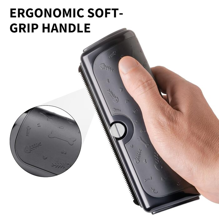 Щітка для собак та котів – двоколірна синьо-жовта, видаляє відмерле волосся та підшерсток м'яко, для собак та котів (чорна)