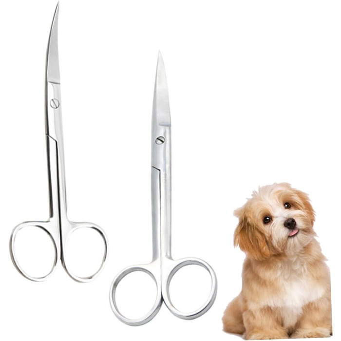 Набір професійних ножиць для грумінгу собак та котів BESTYASH (4 шт.) - прямі та вигнуті, нержавіюча сталь, ергономічний дизайн