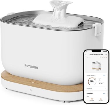 Автоматичний фонтан для котів PETLIBRO Dockstream 2,5 л з Wi-Fi, ультратихий, додаткова APP-керування, легке очищення