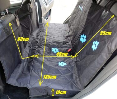 Плед для собак Callieway Autoschondecke Woo, чорний, м'який, для автомобіля