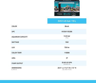 Акваріумний набір Fluval Evo V, 5,7 л, чорний – комплект для акваріума
