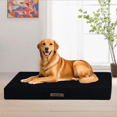 Крісло-ліжко для собак Sytopia XXL, водонепроникне, кошик, 59 кг, для великих собак, для дому та вулиці, 127 см (Чорний)