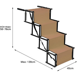 Рампа для собак у машину, складна, регульована висота, до 75 кг (чорний) (Brun)