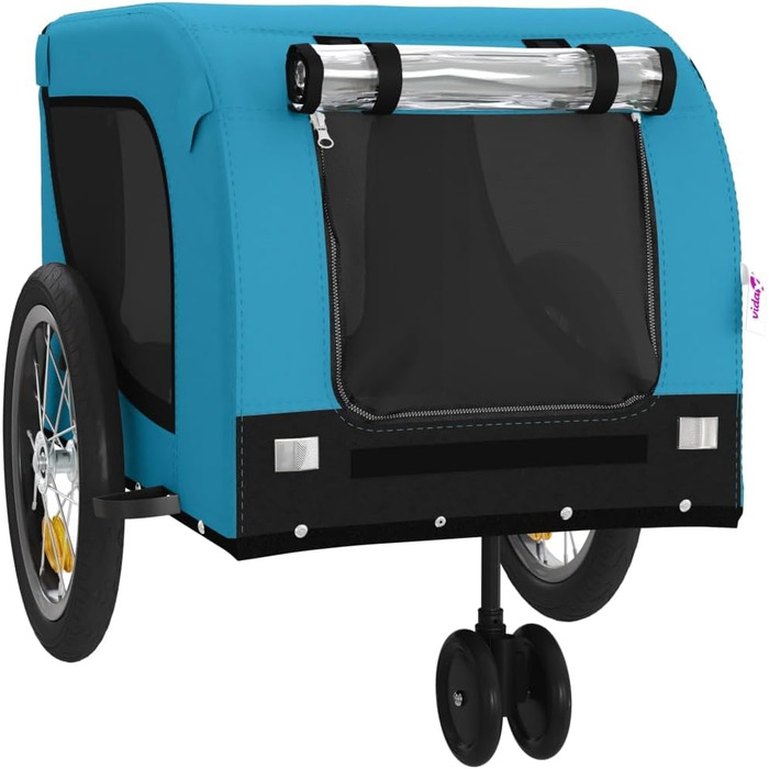 Причіп для велосипеда Gecheer для собак та інших домашніх тварин, блакитно-чорний (125 x 63 x 66 см)