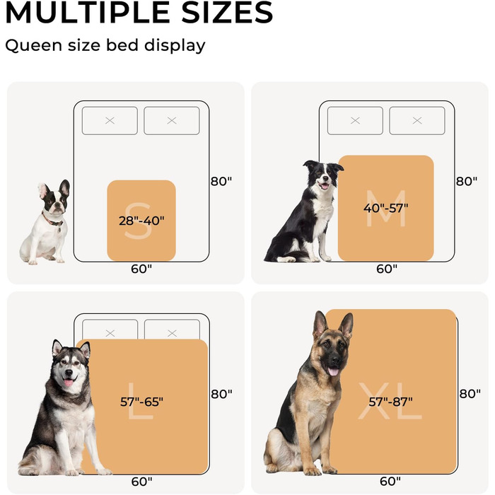 Водонепроникний килимок для собак Luciphia, плюшевий, з флісу, для дому та вулиці, захисний для дивану, ліжка, автокрісла, меблів, сірий, розмір L (145 x 165 см)