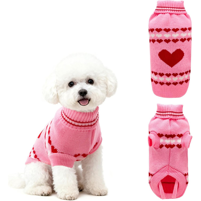 Вовняний пуловер для собак з коміром-горловиною 