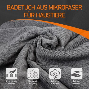 Рушник для собак великих порід, халат для собак, з застібкою на липучці, швидко вбирає воду (XL)