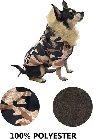 Зимовий теплий одяг для собак: вітронепроникна куртка, теплий халат для собак, костюм для домашніх тварин (колір коричневий, розмір S)