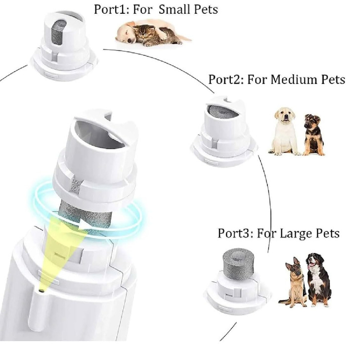 Полірувач нігтів для тварин 2-в-1 з LED-підсвічуванням, триммер для собак та котів, USB-зарядка