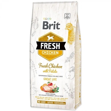 Сухий корм Brit Fresh Курятина та Картопля для дорослих собак Great Life, 12 кг