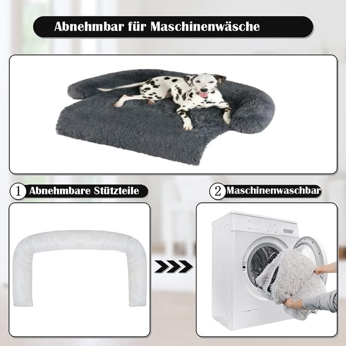 М'яке ліжко для собак з плюшу, ковзаюча, знімний чохол, миється, для маленьких та середніх собак, коврик для собак, лежанка для домашніх тварин, світло-коричневий, 60 x 55 x 10 см