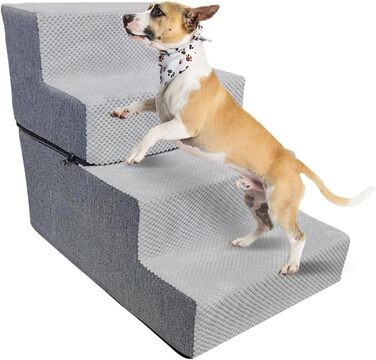 Сходинки для собак та котів Galatée - 4 сходинки, неслизькі, для високих ліжок та диванів, знімний, пральний чохол