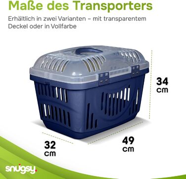 Транспортна переноска для кота Snugsy - автопереноска для кота, пластикова, сіра, 49x34x32 см