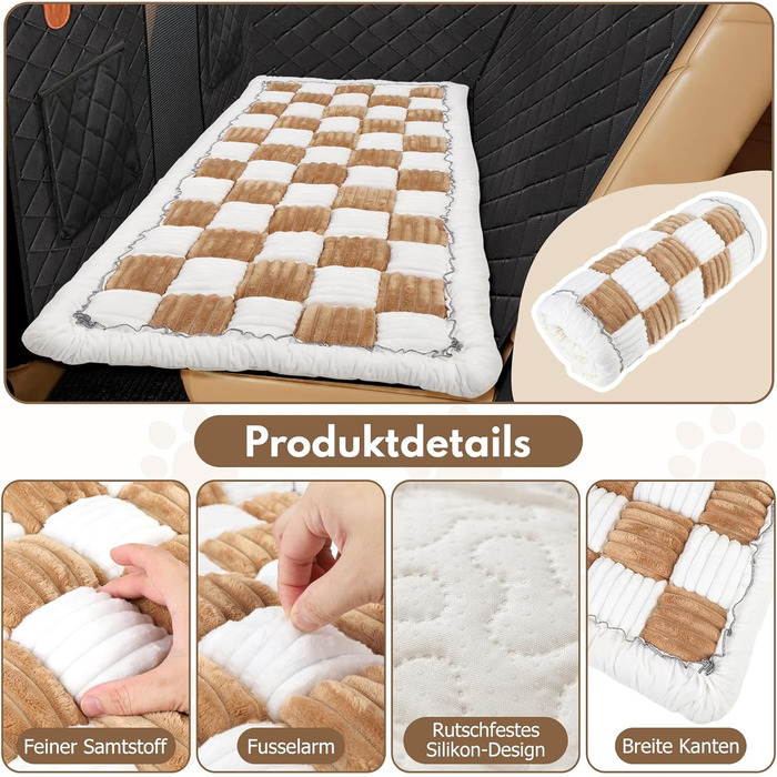 Килимок для собак у машину: водонепроникний, антиковзаючий, універсальний. Підходить для автомобіля, дивану та відпочинку на природі (світло-коричневий)