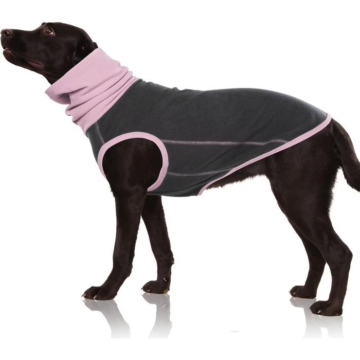 Пуловер для собак IECOii: теплий флісовий светр-жилет для собак, сірий, розмір L (обхват грудей 48 см) / 3XL (обхват грудей 73 см)