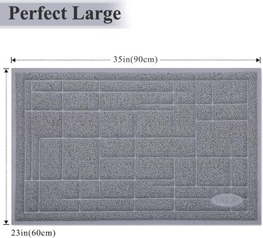Килимок для котячого туалету VIVAGLORY, 90x60 см, сірий - миється, для збору наповнювача