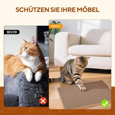 LIFLIX Дряпальня для котів з будиночком, 7 шт. з гофрокартону, міцна, 42×32×15 см