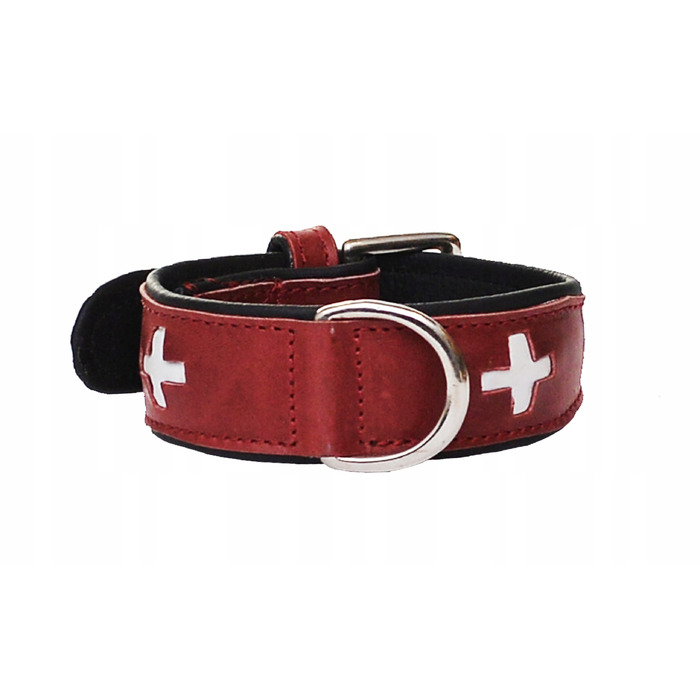 Шкіряний нашийник SWISS XL, червоний
