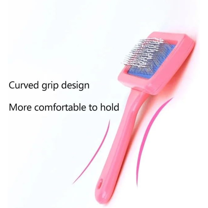 Бурштук для догляду за шерстю котів з довгим хутром, щітка для собак та котів, гребінець для котів, щітка для догляду за тваринами, для кошенят, кроликів, інструмент для видалення шерсті, масажна чистка, рожевий колір