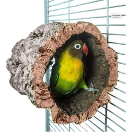 HappyBird Коркова печера-тунель для хвилястих папуг з кріпленням з нержавіючої сталі