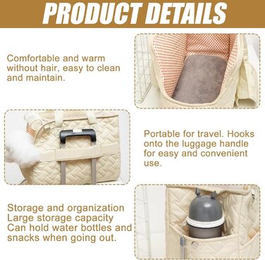 Транспортна сумка для собак та котів до 5 кг: дихаюча, складана переноска з ременем безпеки та кишенями, м'яка переноска для вигулу, подорожей, авто (41x30x18 см)