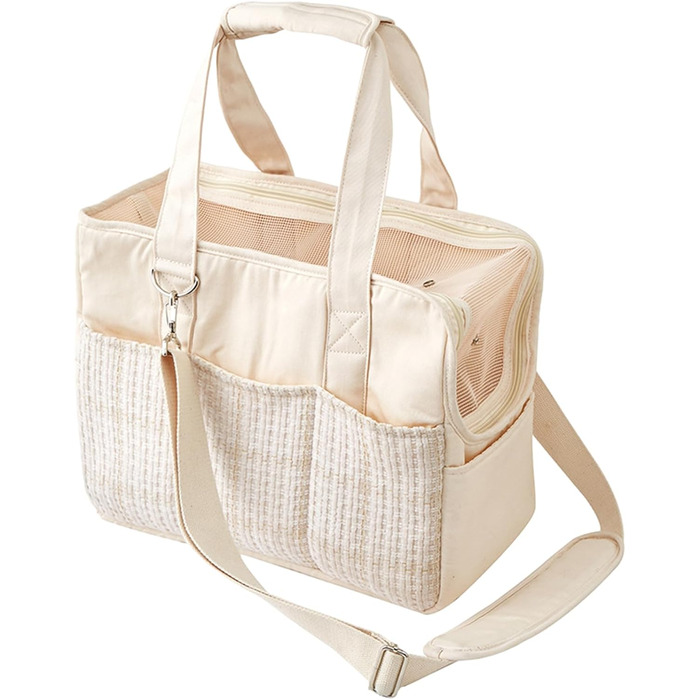 Сумка-переноска для собак та котів, складана, бавовняна, бежева