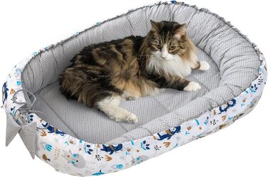 Килимок-ліжко для кота та собаки 75x60x10 см. М'яке ліжко-гніздо Boho Animals для маленьких та середніх собак і котів