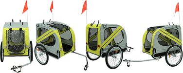 Фahrрадна причеп для собак, складний, Oxford Tuch, з відбивачами, 73x137x90 см, до 40 кг, червоно-чорний A (жовтий A)