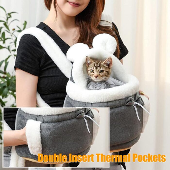 Тепла переноска для тварин на зиму: рюкзак для котів та маленьких собак, м'яка, дихаюча переноска для подорожей та прогулянок