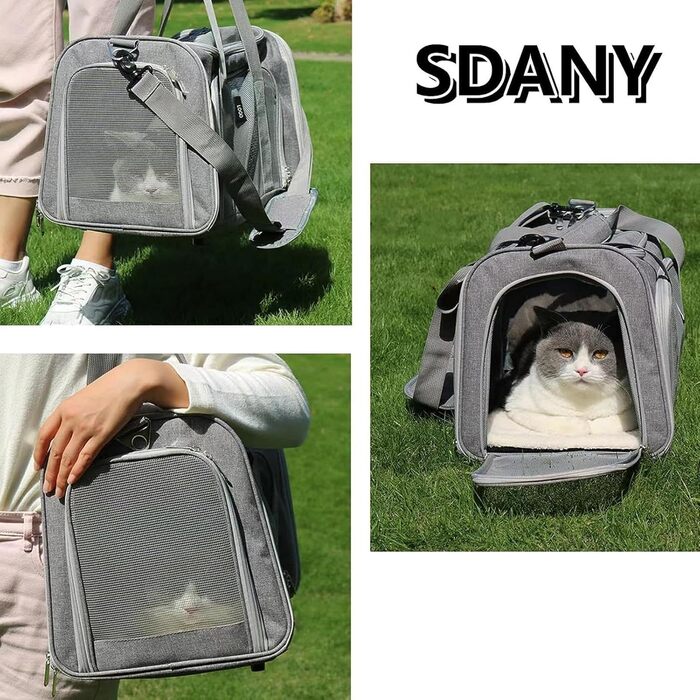 Транспортна переноска для собак та котів, складна, сіра - Dogbox Small