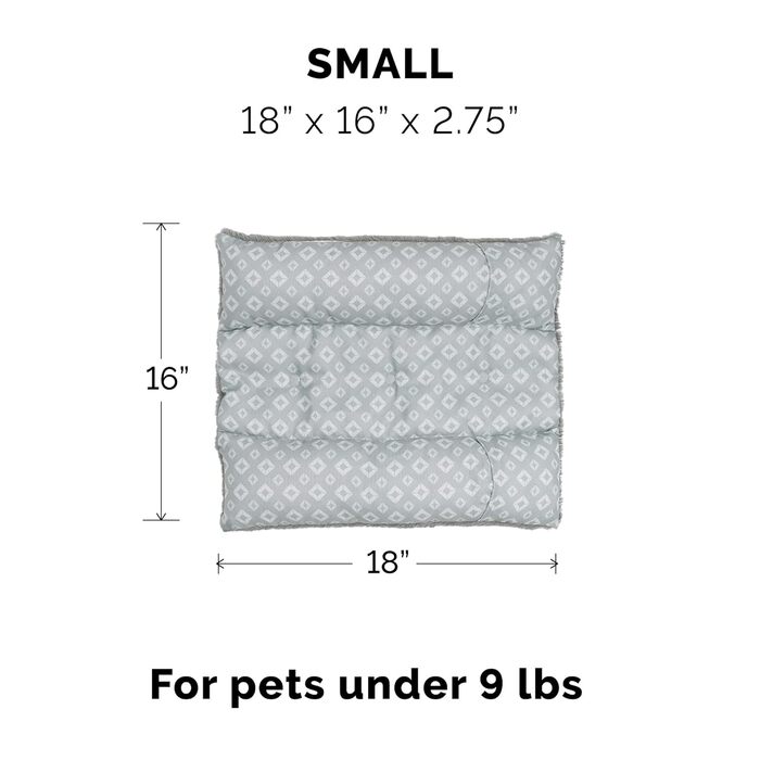 Килимок-ліжко для собак Furhaven Trail Pup S, портативний, з сумкою, для подорожей, миючий, складаний, блакитно-сірий (Aqua/Granitgrau), 46x41x7 см