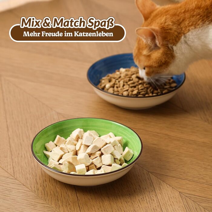 Набір мисок для котів з кераміки - 6 шт. Яскраві миски для котів з візерунком - миски для корму котів, 250 мл, колір 1