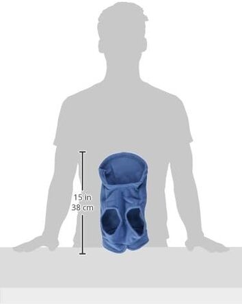 Жилет для собак Gooby, флісова куртка з кільцем для повідка, блакитний, розмір M (обхват грудей ~41 см)