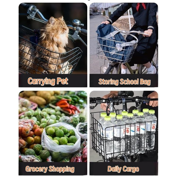 Складаний велосипедний кошик - навісний багажник для велосипеда, чорний, вантажопідйомність 25 кг