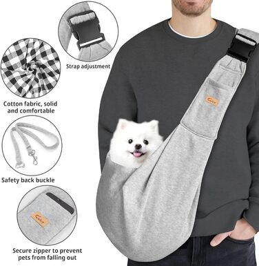 Сумка-переноска для собак CUBY, регульована, двостороння, для маленьких та середніх собак, звільняє руки, з ременем безпеки, кишеня на блискавці, знімна килимок для прогулянок, підкладка на плече, Зелений (застібка, Сірий, Регульована)